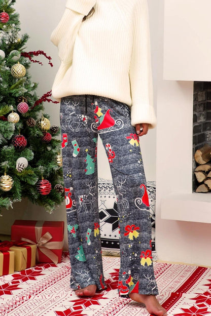 Christmas Straight Leg Pants CaRaUaNa Fashion
