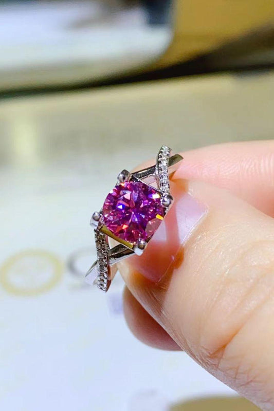 1 Carat Moissanite Crisscross 925 Sterling Silver Ring Carauana Store