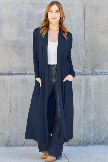 Basic Bae Full Size Open Front Long Sleeve Cover Up Carauana Store