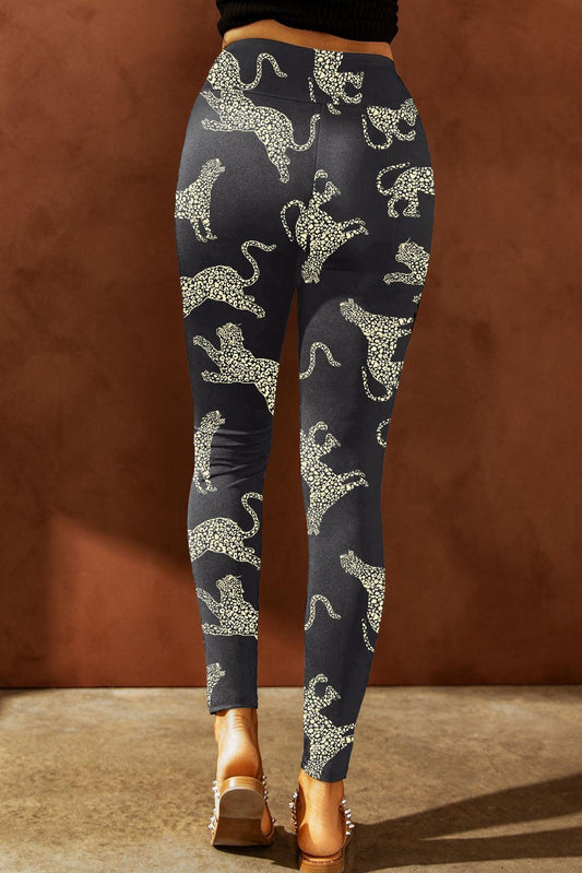 Animal Printed Distressed High Waist Leggings Carauana Store