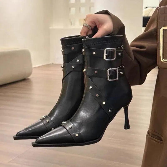 Ankle Studded New Rock Shoes Gothic Style Winter Carauana Store