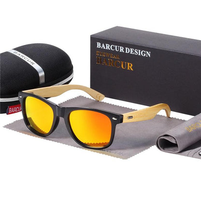 BARCUR Polarized Glasses Bamboo Wood Carauana Store