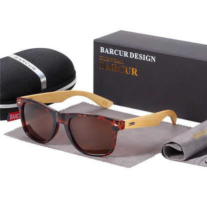 BARCUR Polarized Glasses Bamboo Wood Carauana Store