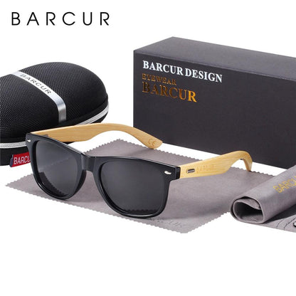 BARCUR Polarized Glasses Bamboo Wood Carauana Store