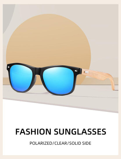 BARCUR Polarized Glasses Bamboo Wood Carauana Store