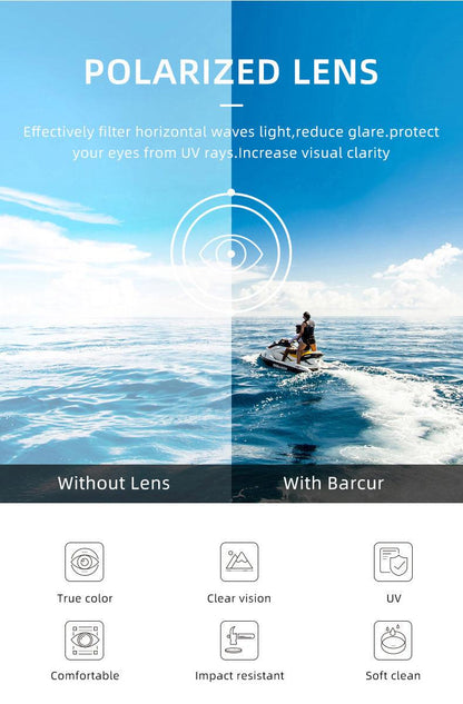 BARCUR Polarized Glasses Bamboo Wood Carauana Store