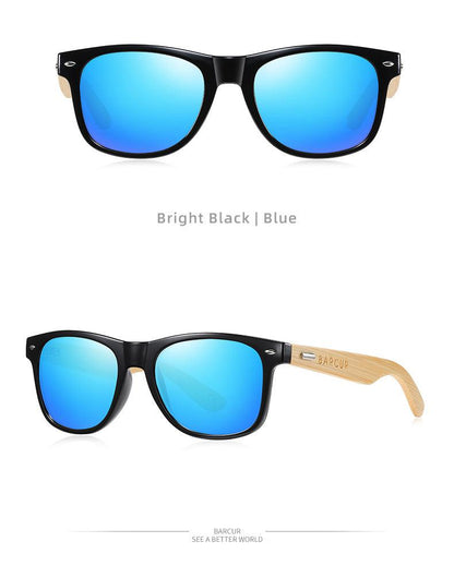 BARCUR Polarized Glasses Bamboo Wood Carauana Store