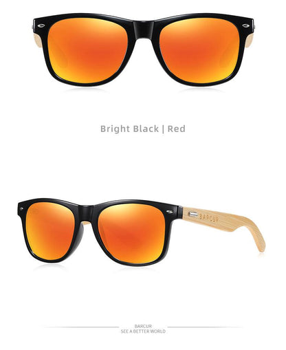 BARCUR Polarized Glasses Bamboo Wood Carauana Store