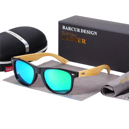 BARCUR Polarized Glasses Bamboo Wood Carauana Store