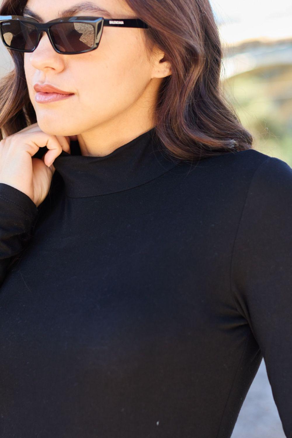 Basic Bae Full Size Mock Neck Long Sleeve Bodysuit Carauana Store