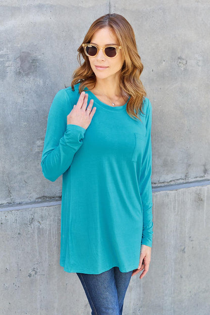 Basic Bae Full Size Round Neck Long Sleeve Top Carauana Store