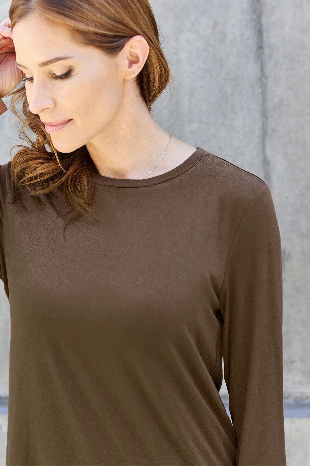 Basic Bae Full Size Round Neck Long Sleeve Top Carauana Store