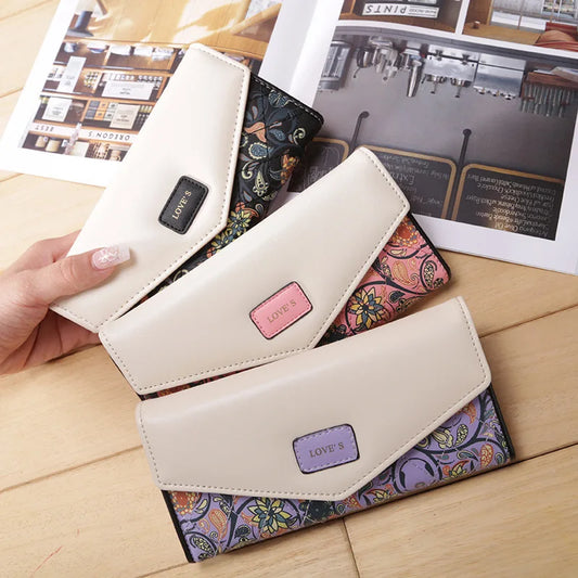 Women Envelope Floral Long Wallet Tri-fold Clutch CaRaUaNa Fashion