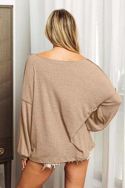 BiBi Exposed Seam Long Sleeve Top Carauana Store