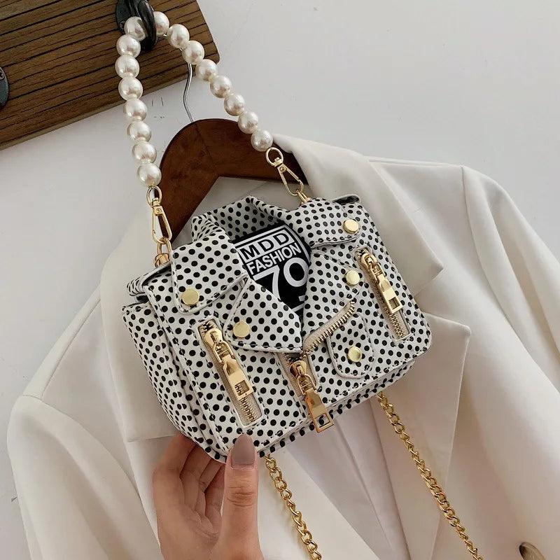 Chic Designer Women Messenger Bags with Pearl Handle and Chain Strap Carauana Store
