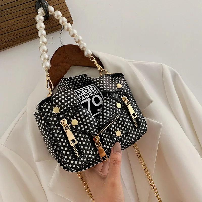 Chic Designer Women Messenger Bags with Pearl Handle and Chain Strap Carauana Store