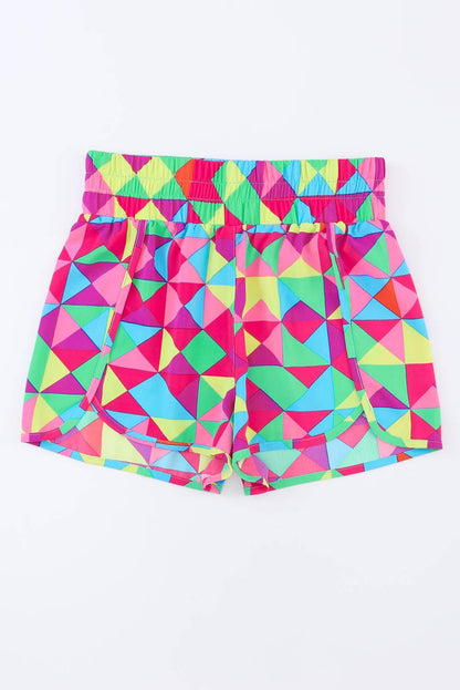 Color Block Elastic Waist Shorts Carauana Store