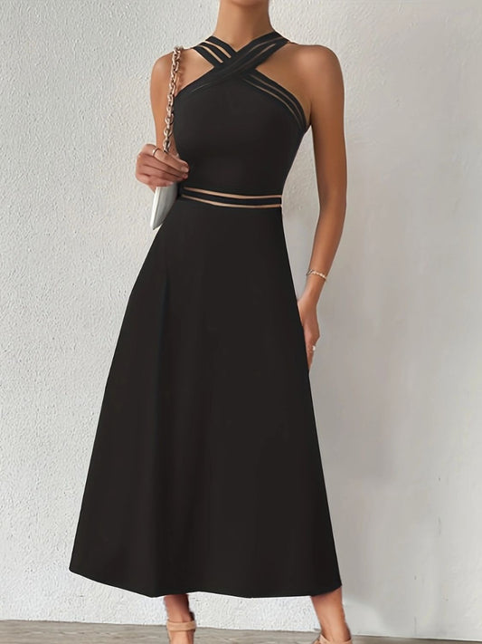 Crisscross Sleeveless Midi Dress Carauana Store