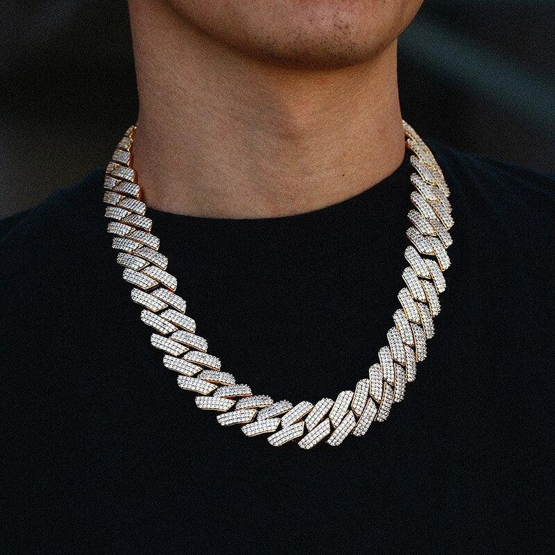 Cubic Zirconia Choker Necklace Bling Hip-Hop Jewelry Crystal Miami Cuban Chain With Box Clasp Carauana Store