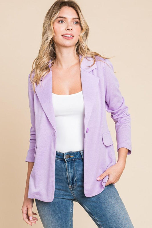 Culture Code Button Up Long Sleeve Slit Blazer Carauana Store