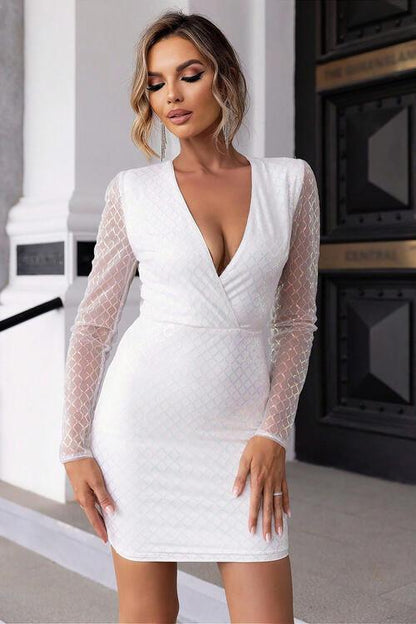 Cutout Sequin Mesh Mini Dress Carauana Store