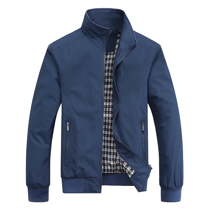 DEE MOONLY Casual Hooded Bomber Jacket for Men L–6XL FRONT BLUE