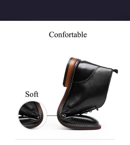 Desai Boots Vintage Combat Boot Winter Fur New Cow Split Leather Genuine Leather Carauana Store