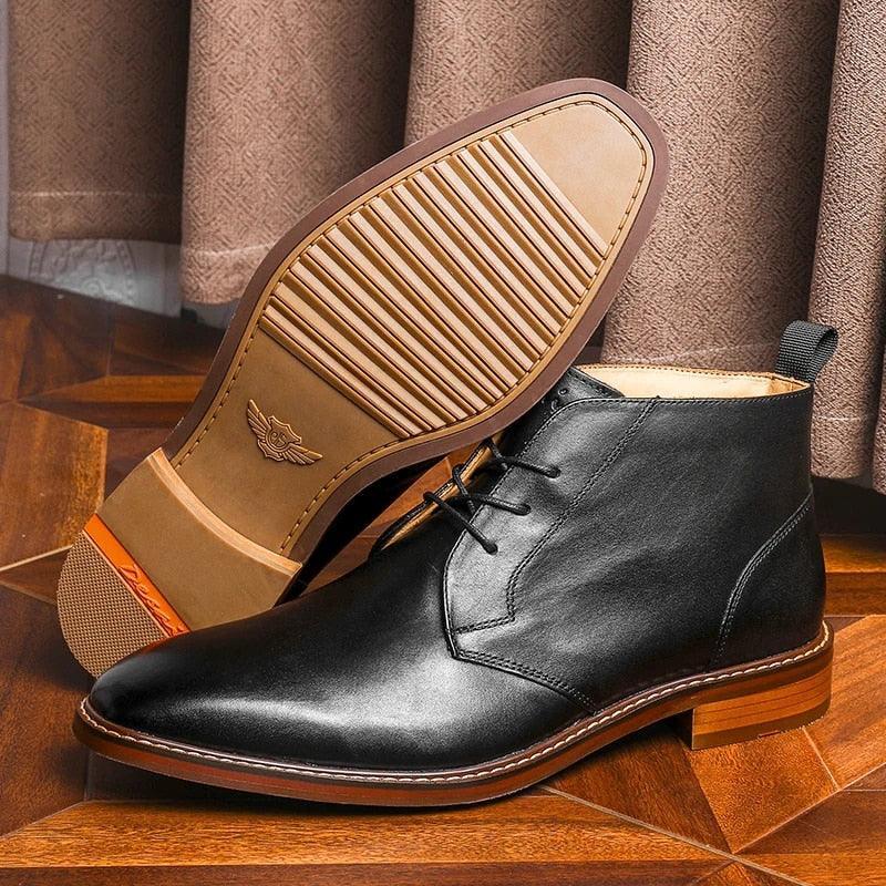 Desai Boots Vintage Combat Boot Winter Fur New Cow Split Leather Genuine Leather Carauana Store
