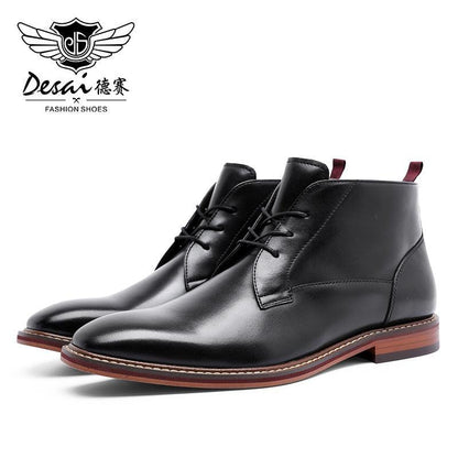 Desai Boots Vintage Combat Boot Winter Fur New Cow Split Leather Genuine Leather Carauana Store