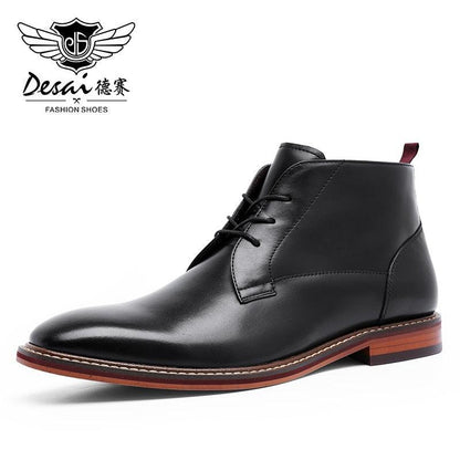 Desai Boots Vintage Combat Boot Winter Fur New Cow Split Leather Genuine Leather Carauana Store
