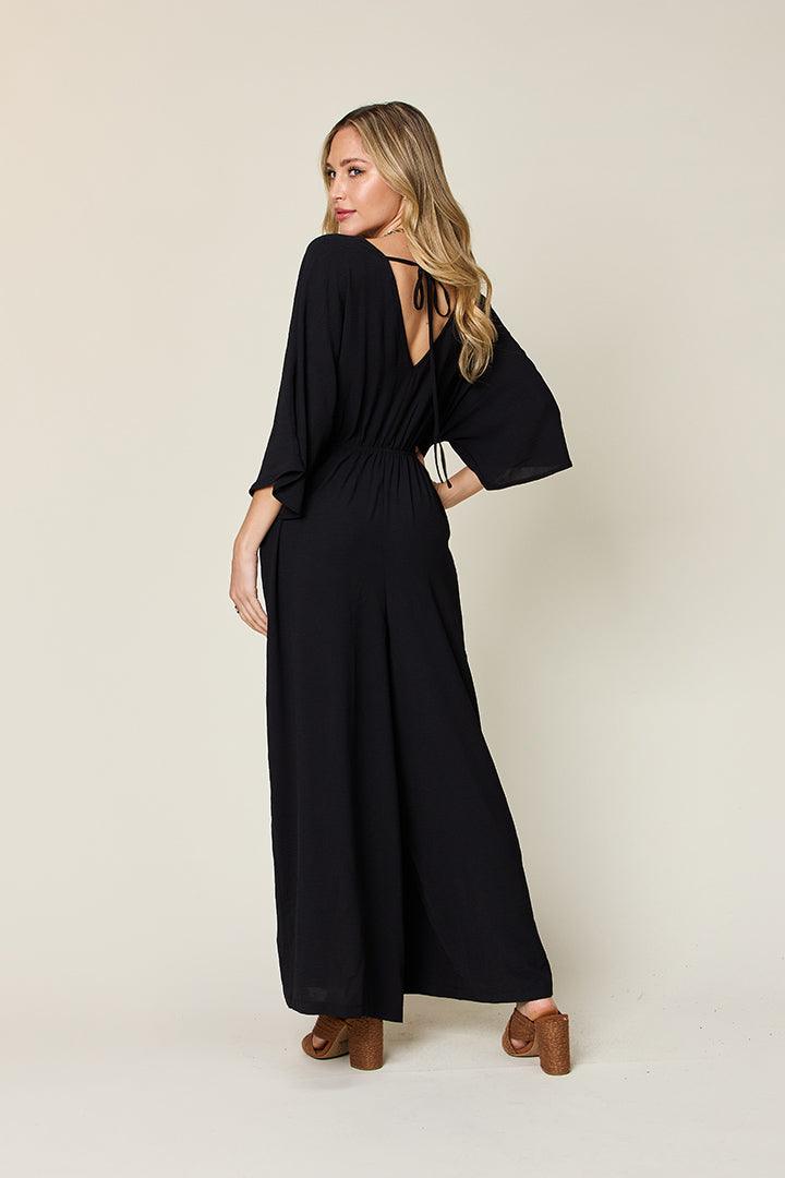Double Take Full Size Half Sleeve Wide Leg Jumpsuit Carauana Store