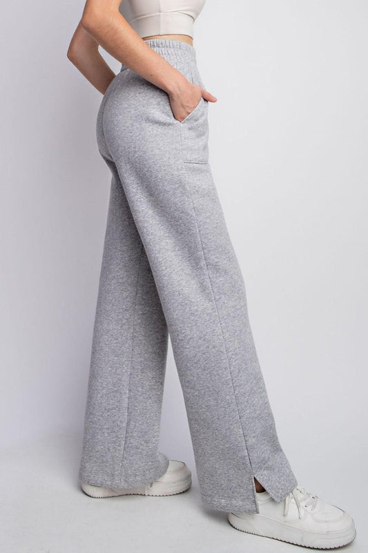 Faith Apparel Full Size Drawstring Straight Leg Slit Sweatpants Carauana Store