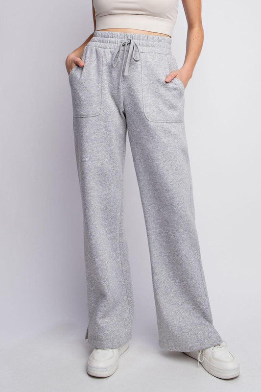 Faith Apparel Full Size Drawstring Straight Leg Slit Sweatpants Carauana Store