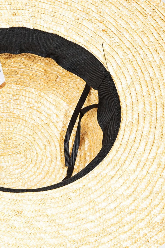 Fame Flat Brim Straw Weave Hat Carauana Store