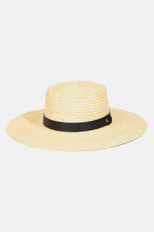 Fame Flat Brim Straw Weave Hat Carauana Store