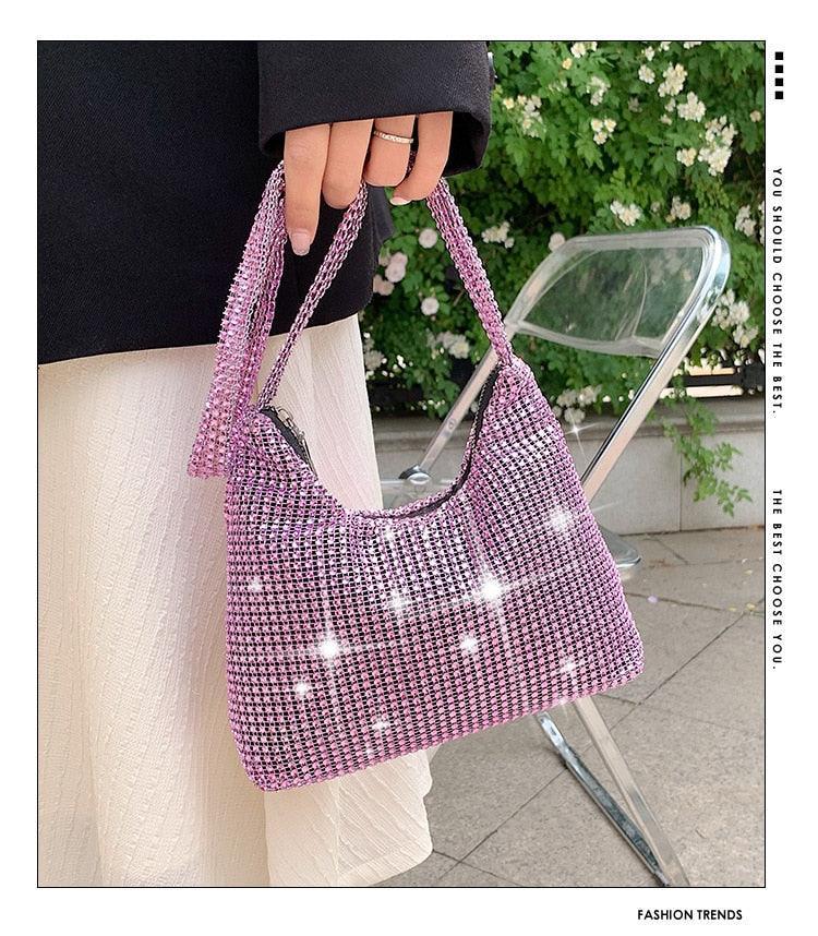 Fashion Rhinestone Shiny Handbag Evening Clutch Tote Bags Carauana Store