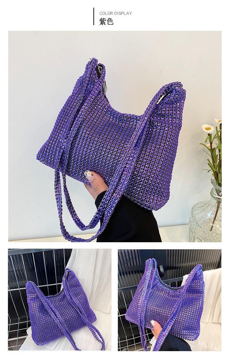 Fashion Rhinestone Shiny Handbag Evening Clutch Tote Bags Carauana Store