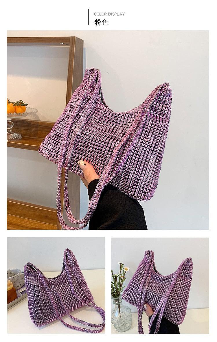 Fashion Rhinestone Shiny Handbag Evening Clutch Tote Bags Carauana Store