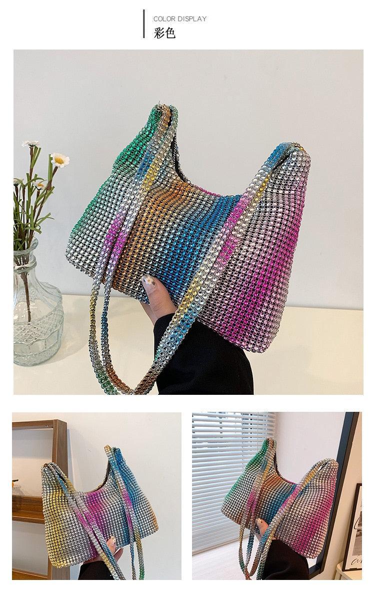 Fashion Rhinestone Shiny Handbag Evening Clutch Tote Bags Carauana Store