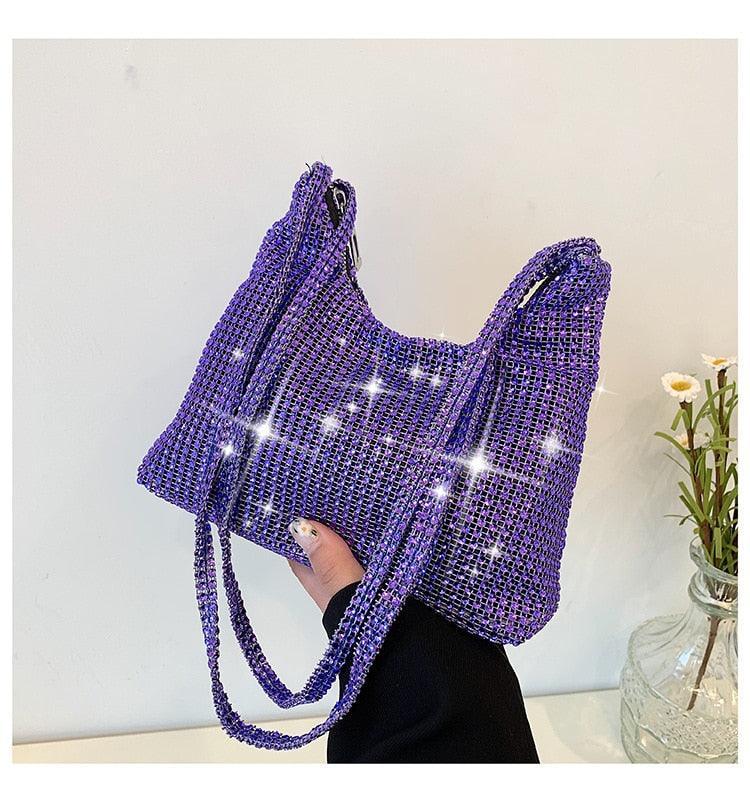 Fashion Rhinestone Shiny Handbag Evening Clutch Tote Bags Carauana Store