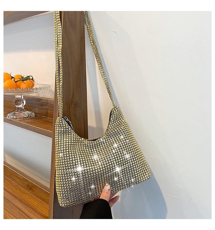 Fashion Rhinestone Shiny Handbag Evening Clutch Tote Bags Carauana Store