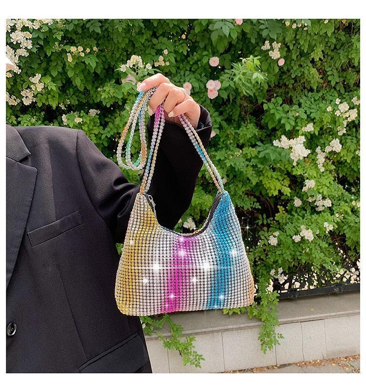 Fashion Rhinestone Shiny Handbag Evening Clutch Tote Bags Carauana Store