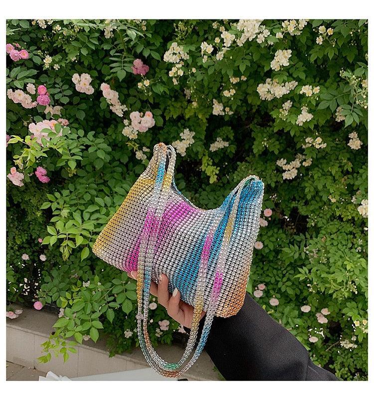 Fashion Rhinestone Shiny Handbag Evening Clutch Tote Bags Carauana Store