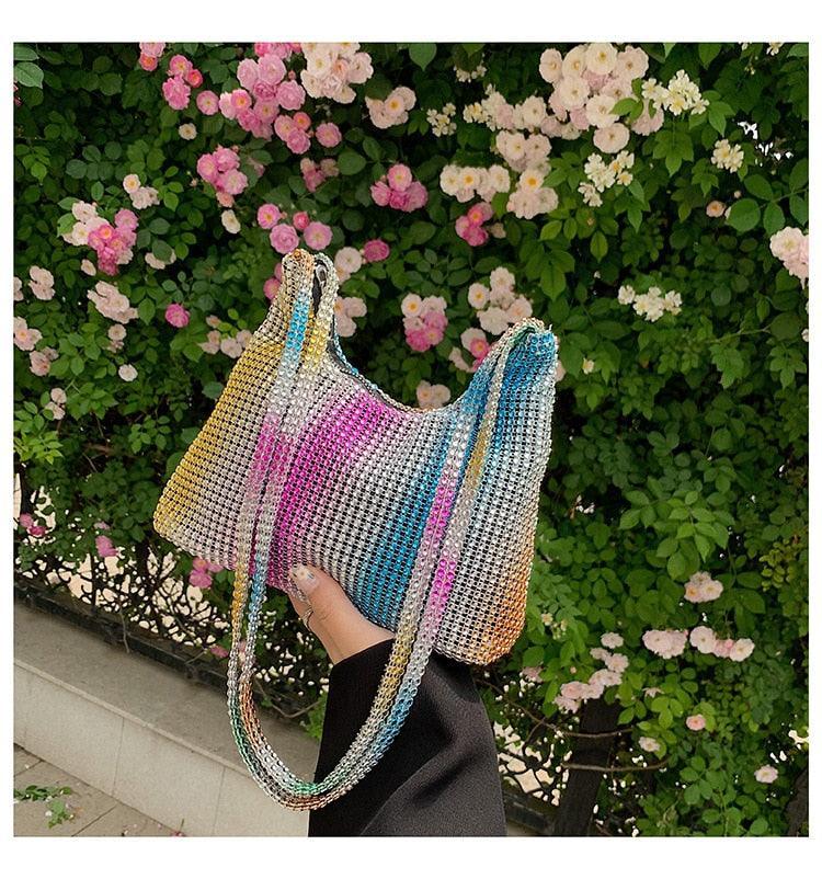 Fashion Rhinestone Shiny Handbag Evening Clutch Tote Bags Carauana Store