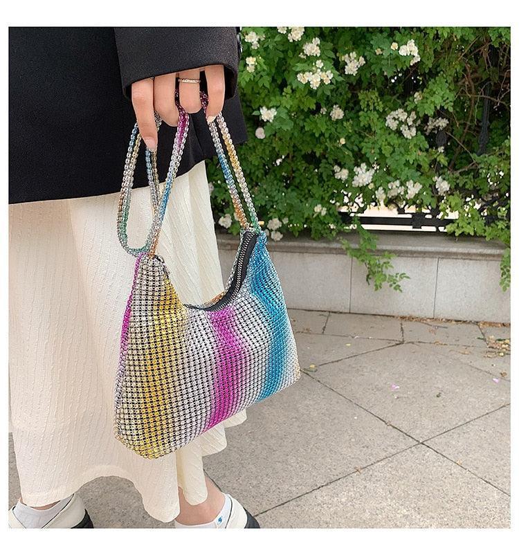 Fashion Rhinestone Shiny Handbag Evening Clutch Tote Bags Carauana Store