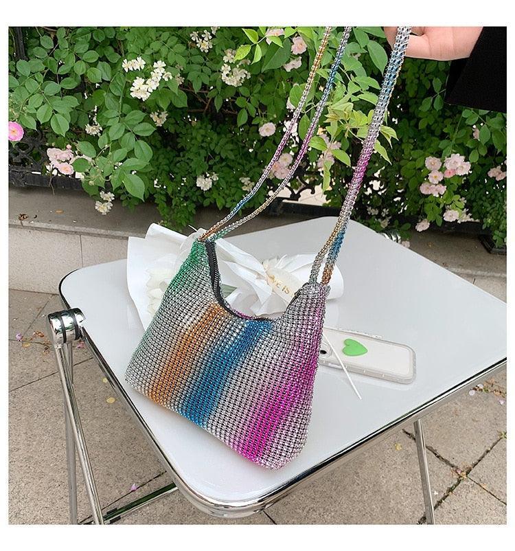 Fashion Rhinestone Shiny Handbag Evening Clutch Tote Bags Carauana Store