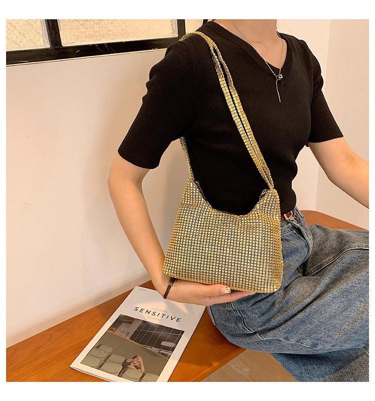 Fashion Rhinestone Shiny Handbag Evening Clutch Tote Bags Carauana Store