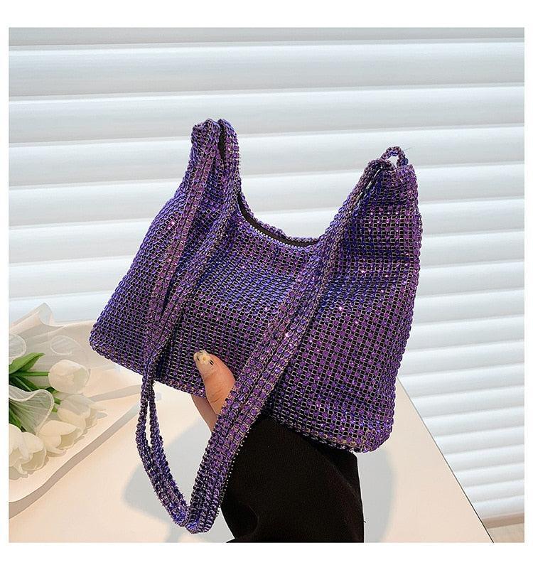 Fashion Rhinestone Shiny Handbag Evening Clutch Tote Bags Carauana Store
