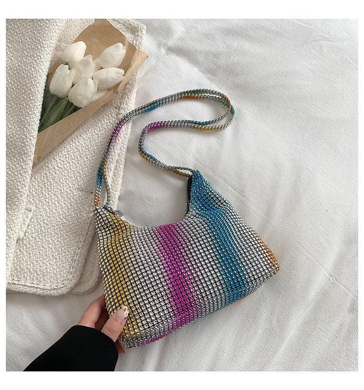 Fashion Rhinestone Shiny Handbag Evening Clutch Tote Bags Carauana Store