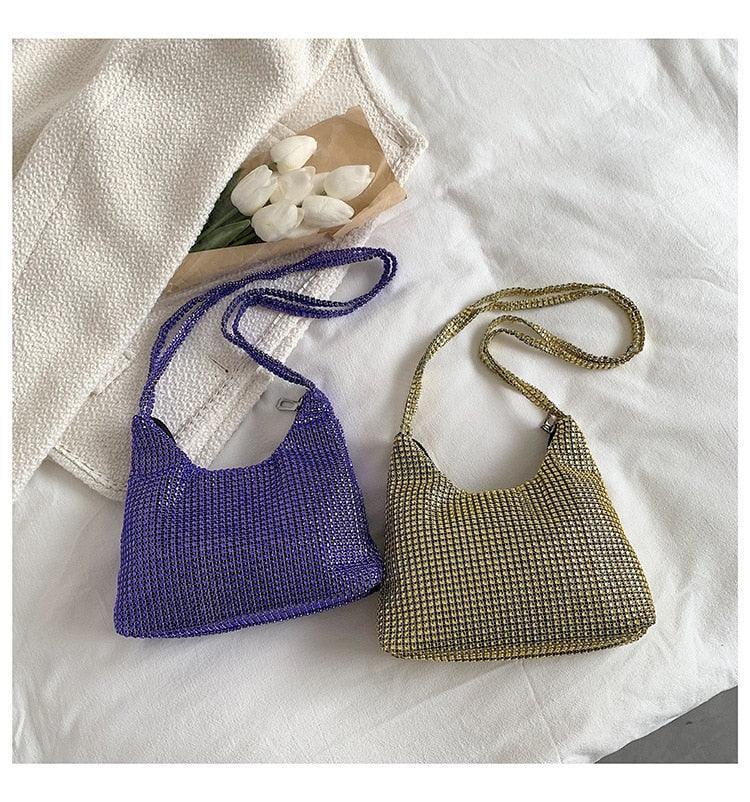 Fashion Rhinestone Shiny Handbag Evening Clutch Tote Bags Carauana Store